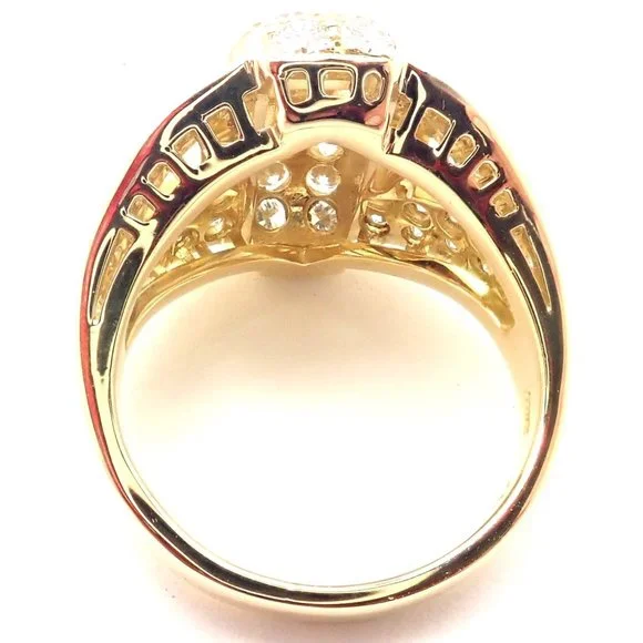 Rare! Authentic Piaget 18k Yellow Gold 3ct Diamond Cocktail Ring - Picture 4 of 9